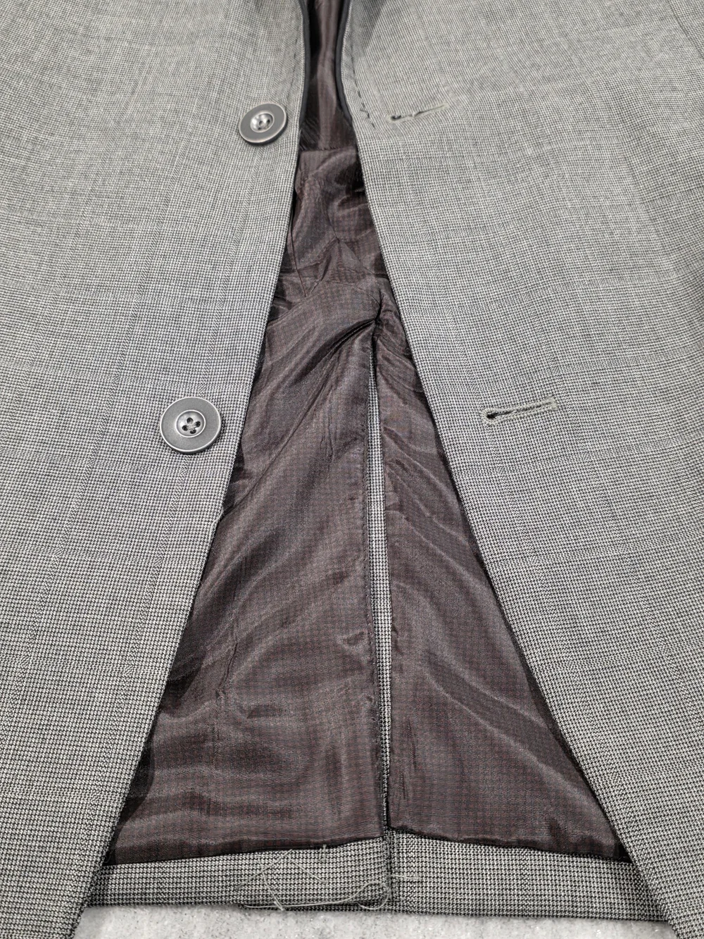 XL 46-48 Men's Alfani Slim Fit Stretch Blazer Gray Peak Lapel Sport Coat Soft